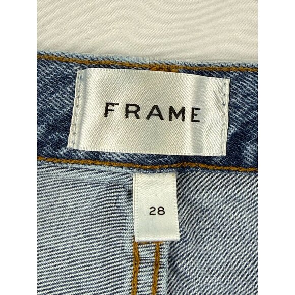Frame The Lax Wisp Raw Fray Flare Wide Leg Denim Jeans Women's 28 $298 - Picture 6 of 12